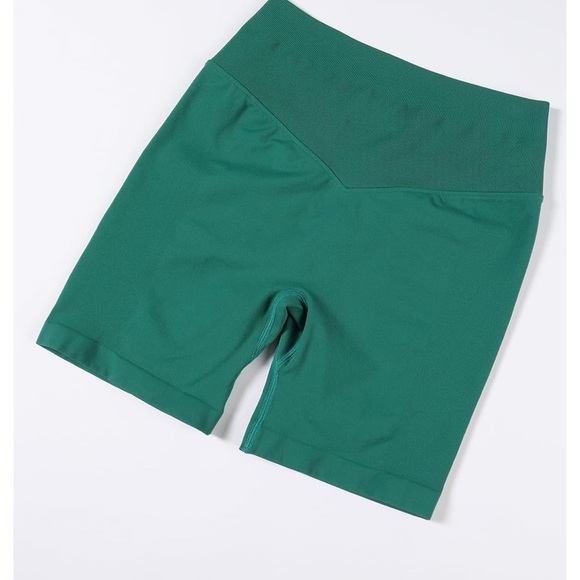 Women's Green Workout Shorts- Aurola - Picture 2 of 4